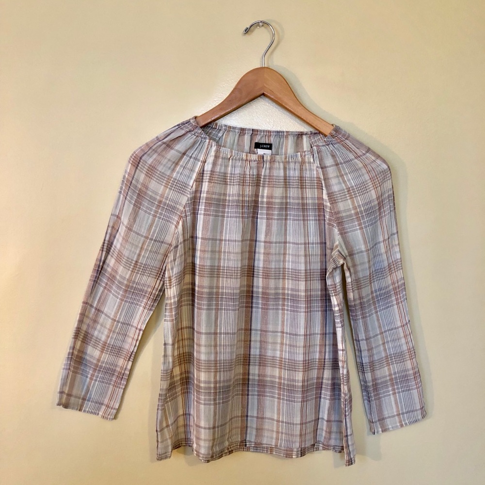J. Crew sheer gold metallic blouse size XS - Picture 2 of 5